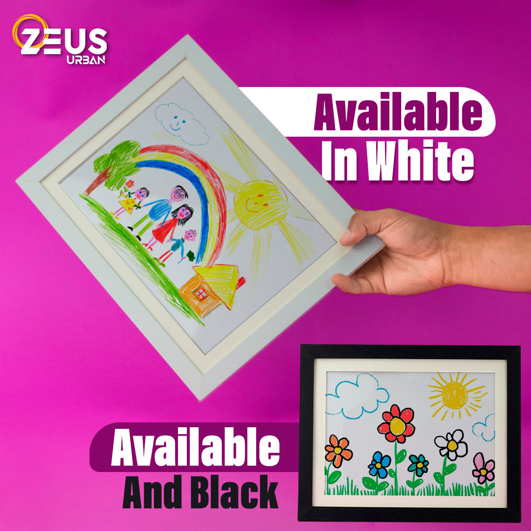 [2-Pack] Kids Art Frame can hold standard paper sizes of 8.5 x 11 inches, Holds 70 Pcs children's masterpiece, Changeable, Front opening (Black & White)